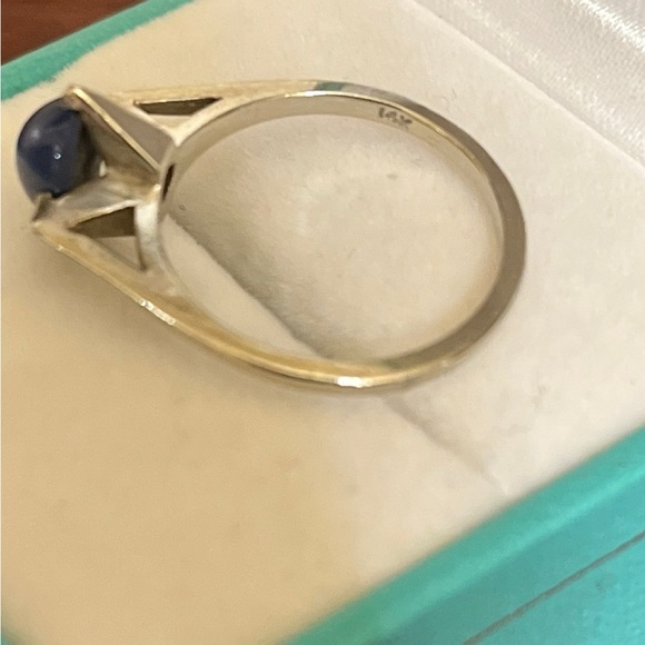 Vintage 14k white gold star blue sapphire ring size 6.25 - Picture 6 of 8